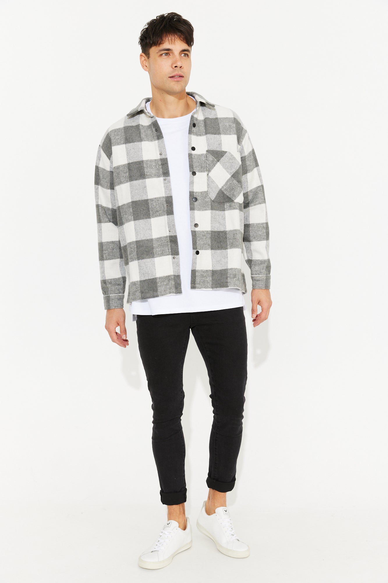 Origin Check Overshirt Grey