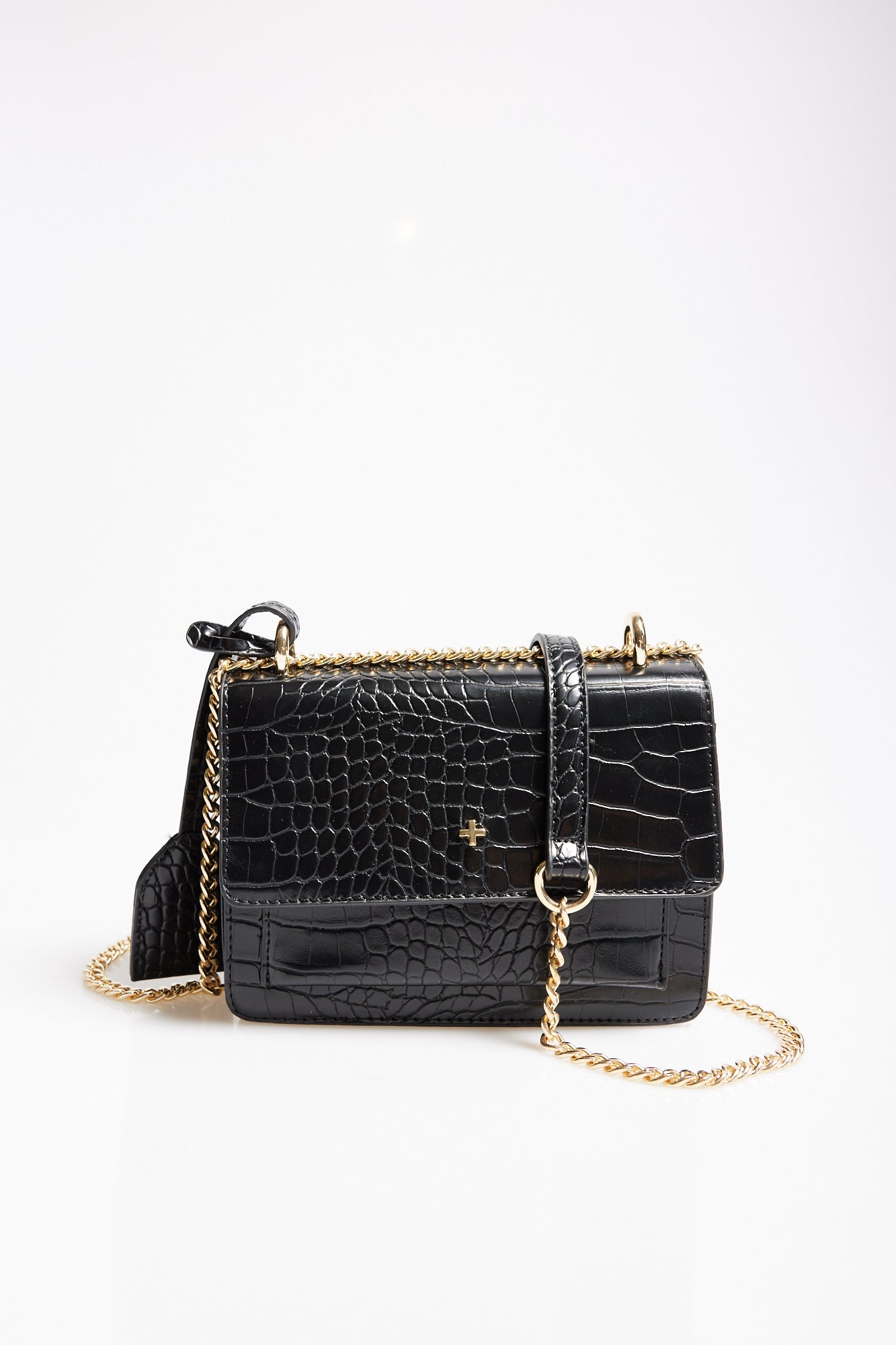 Lissy Crossbody Bag Black Croc/Gold