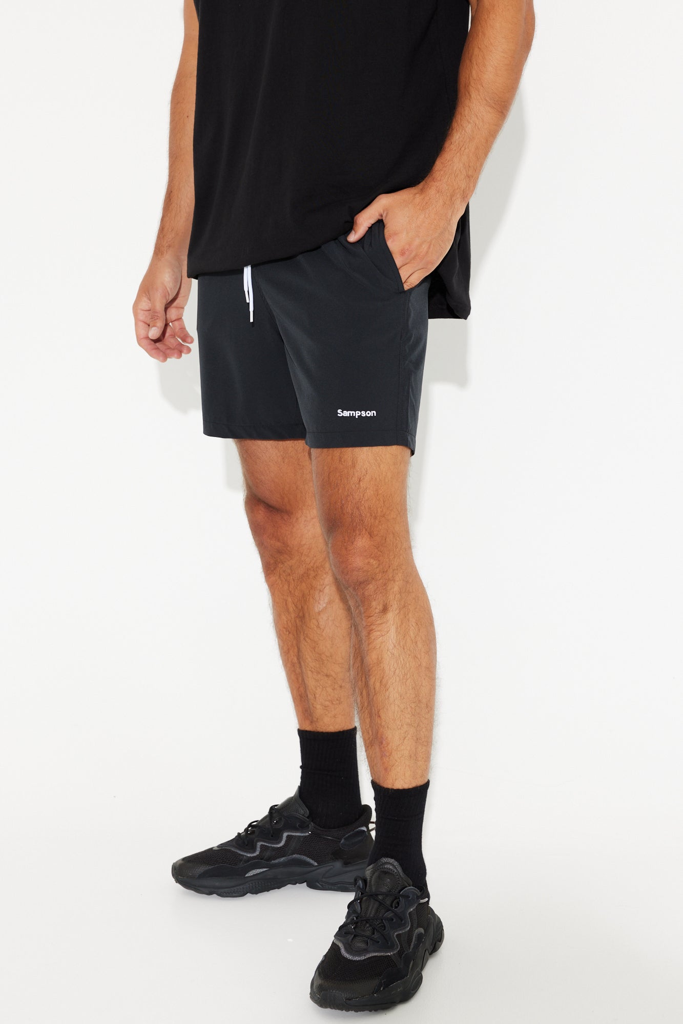 Sampson Embroidery Short Black