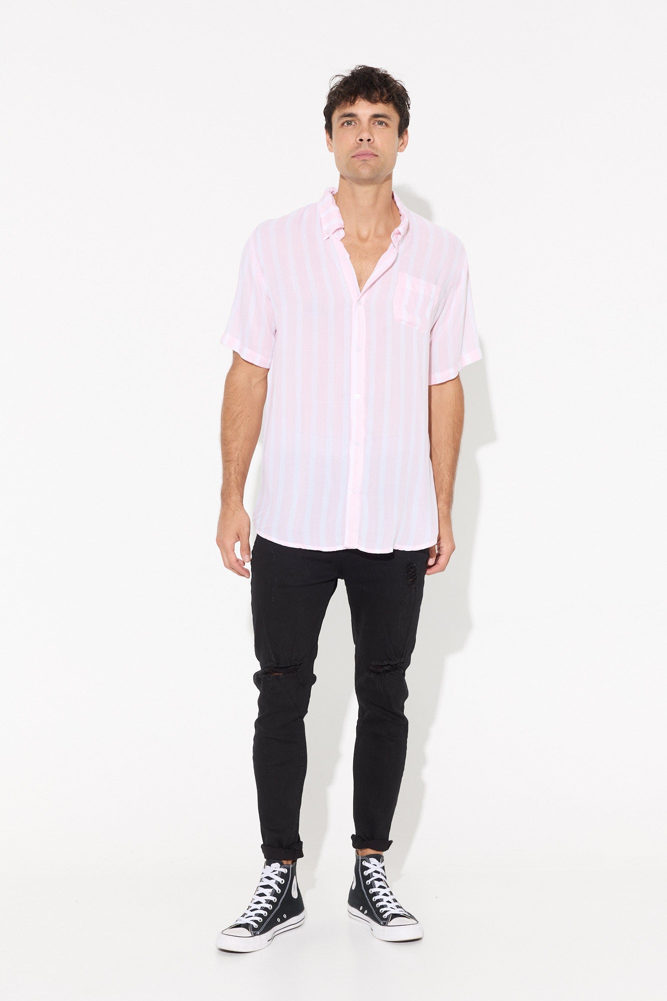 Jack Boating Shirt Peach Stripe