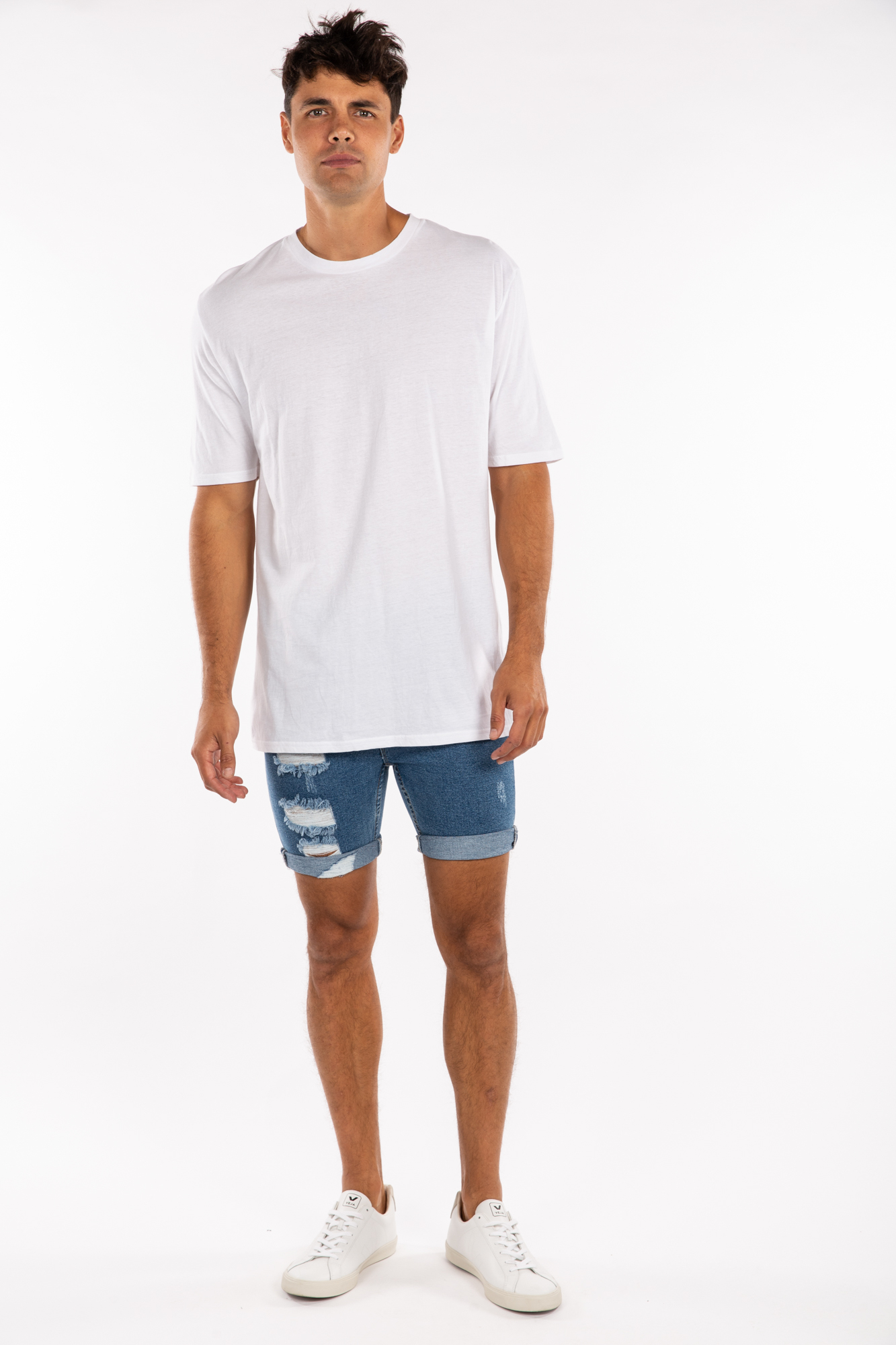 Noah Cuff Denim Short Blue