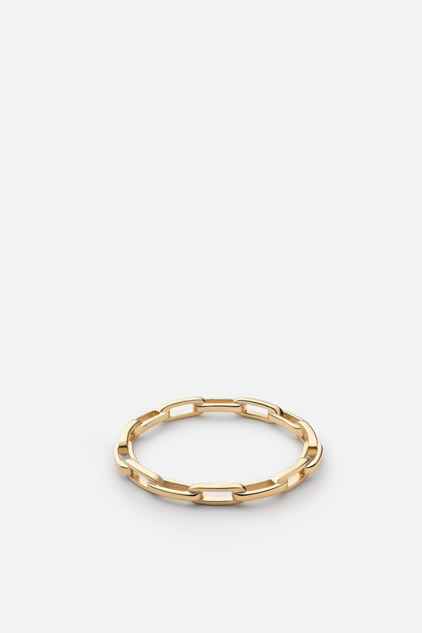 Miansai Nexus Leather Bracelet, Gold Vermeil Small / Black