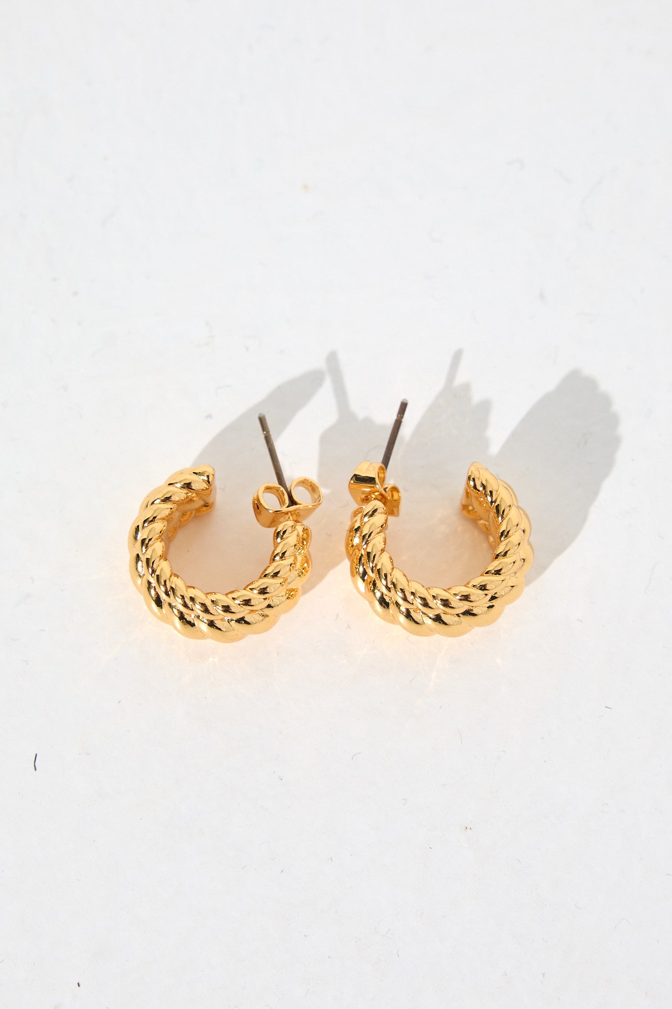 Braided Hoop Earrings Gold