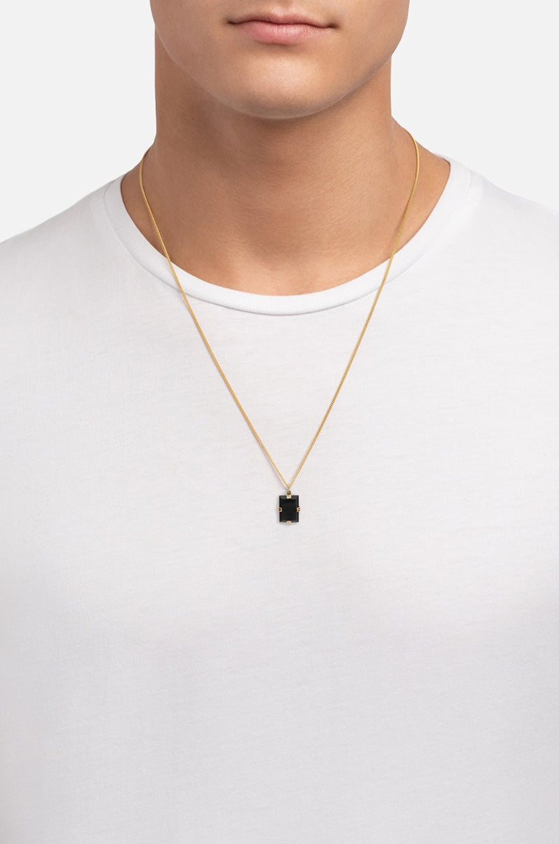 Miansai Lennox Onyx Necklace Gold Vermeil - BRONZE SNAKE