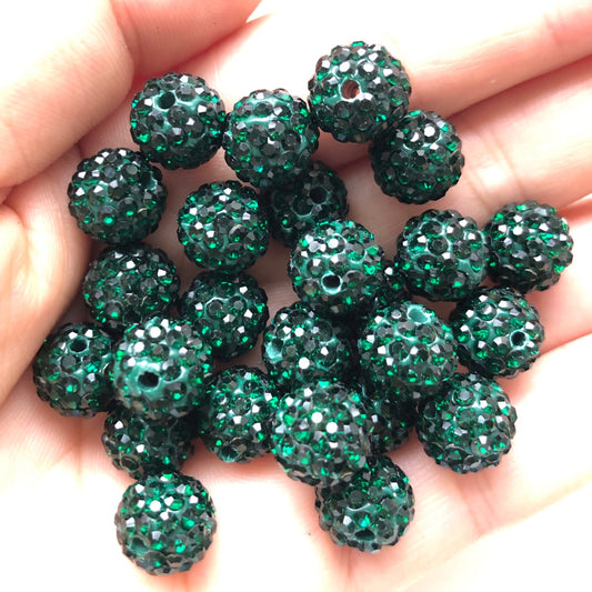  PH PandaHall 100pcs 10mm Green Rhinestone Beads Green Clay Beads  Polymer Crystal Beads Clay Pave Disco Ball Round Diamond Clay Beads for  Necklace Bracelet Jewelry Making DIY Crafts : Arts, Crafts
