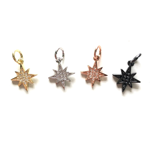 10pcs/lot 10*8.5mm Small Size CZ Pave Star Charm | Charms | Charms Beads Beyond Mix Colors