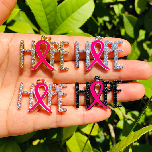 Awareness Ribbon Charms 5pk - Pink