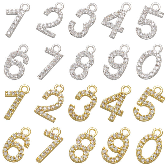 26pcs/lot 23*15mm CZ Pave Gold Silver Round Initial Alphabet