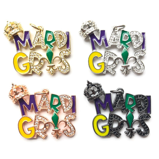 8 Mardi Gras Mask Charm Silver by TIJC SP0802