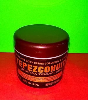 Tepezcohuite (Mimosa Tenuiflora) Facial and Body Cream Collagen & Vitamins 4 oz - Medicinas Naturales Store LLC