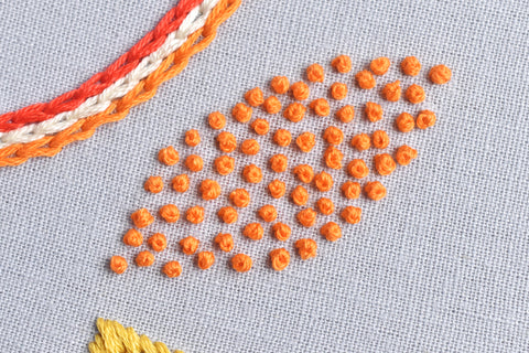 French Knots for the beginner embroidery sampler by Cloud Craft