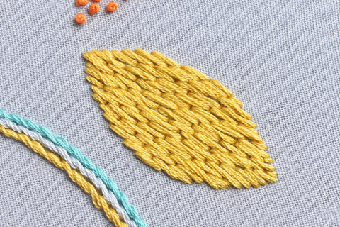 Long and short stitch for the beginner's embroidery sampler by Cloud Craft