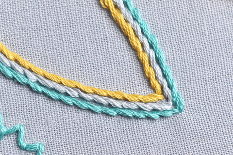 Stem stitch for Cloud Craft free beginners stitch sampler