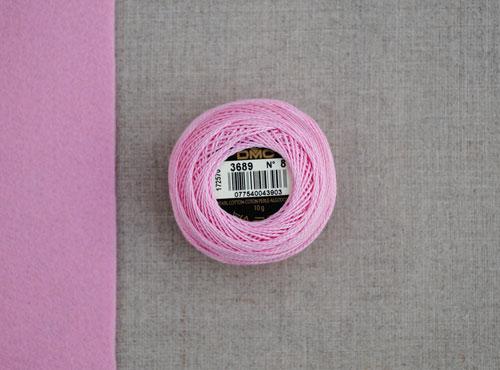DMC Perlé Cotton No. 8 - 3689, matches 'Ascot' wool felt-Cloud Craft