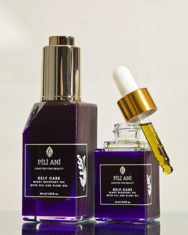 Pili Ani Self-care Night Recovery Oil in 40ml and 15ml bottles