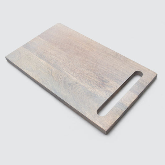Organic Shaped Mango Wood Cutting Board - Sky Gray