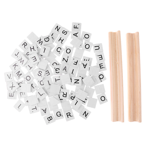 100 Pieces Wooden Spelling Tiles Black Letters & Numbers for Crafts Wood Alphabets