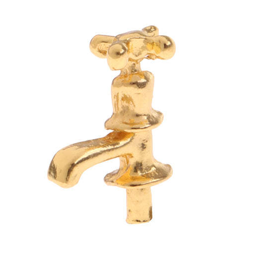 Set of 10pcs Metal Golden Water Faucet Model 1/12 Dollhouse Room Items Accessories