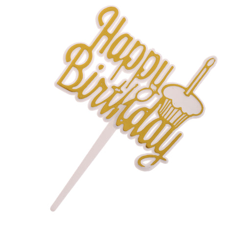 Image of Pack of 12 Happy Birthday Cake Topper Cupcake Picks Home Party Cake Centerpieces