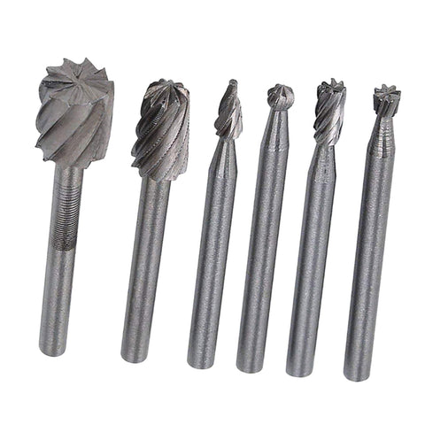 Image of 6PC HSS Rotary Tool Mini Drill Bits Burr Set Tools for Woodworking