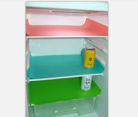 Image of 4pcs Refrigerator Pad Kitchen Cabinet Liners Cupboard liners Antibacterial Antifouling,Mutifunctional