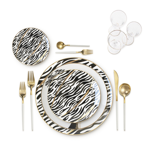 Most Popular Nordic Ceramic Plates Black and Gold luxury plates and dishes
