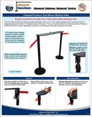 Visiontron Retracta-Belt Post Mount Writing Table Flyer | Advanced Stanchions