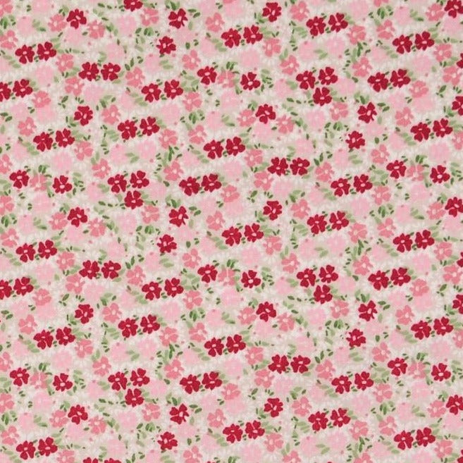 Cotton Fabric Pink Ditsy Floral Print on Cream Craft Fabric Material Metre  -  Canada