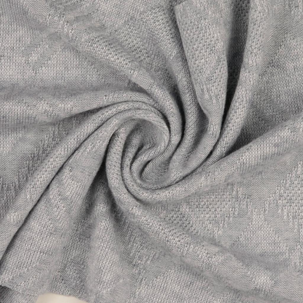 Grey Melange Diamond Jacquard Knit Fabric | Stretch Fabrics – My Sewing Box