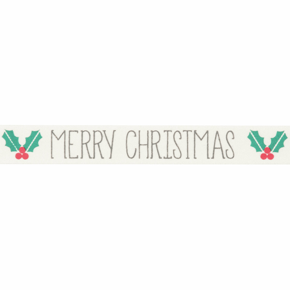 15mm Merry Christmas Holly Ribbon - Bowtique | Ribbons and Trim – My ...