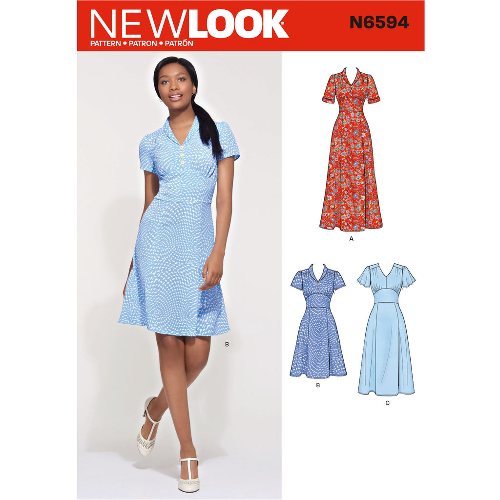 New Look Sewing Pattern N6594 - Misses' Dress In Three Lengths