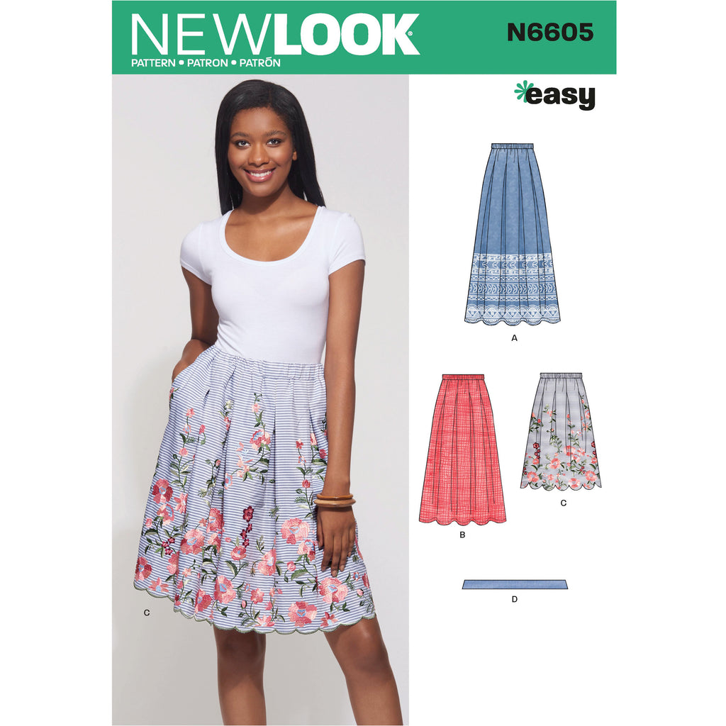New Look Sewing Pattern N6605 - Misses' Skirt with Neck Tie