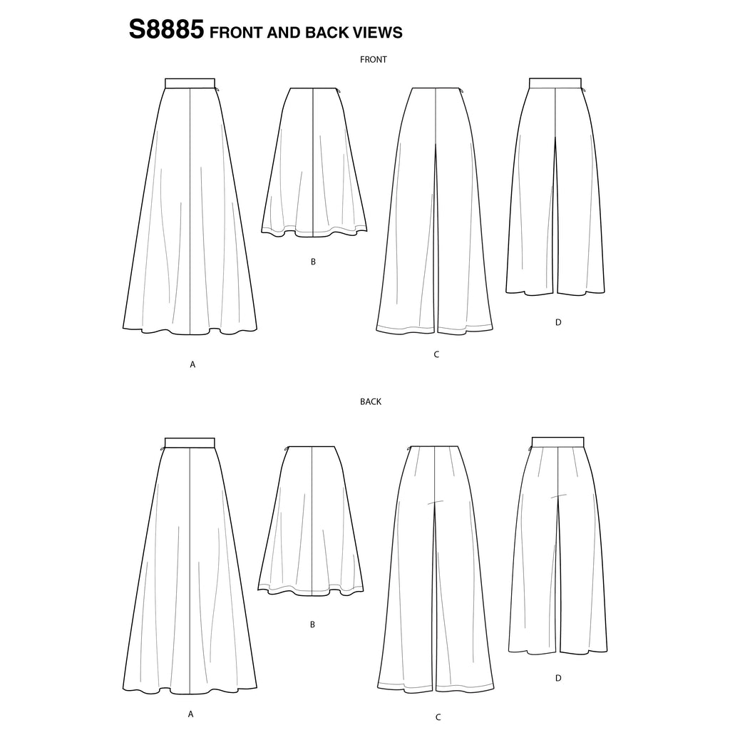 Simplicity Pattern S8885 - Misses' Skirt and Pants | Sewing Pattern ...