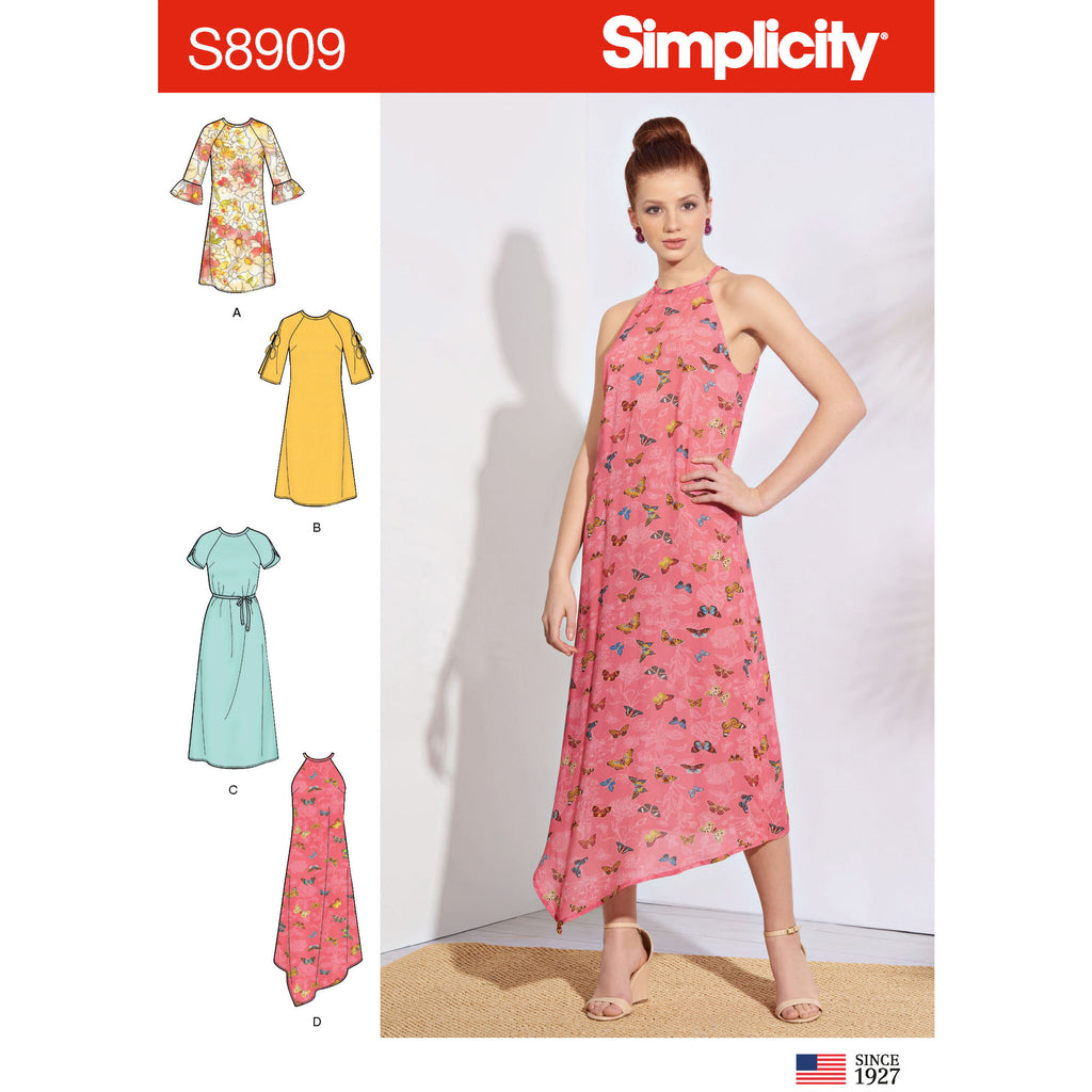 Simplicity Women's Pull-On Dress Sewing Pattern, 8981, H5