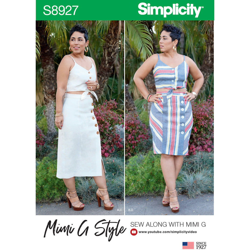 Simplicity Sewing Pattern S8927 - Misses' Tie Front Tops and Skirts by Mimi G Style