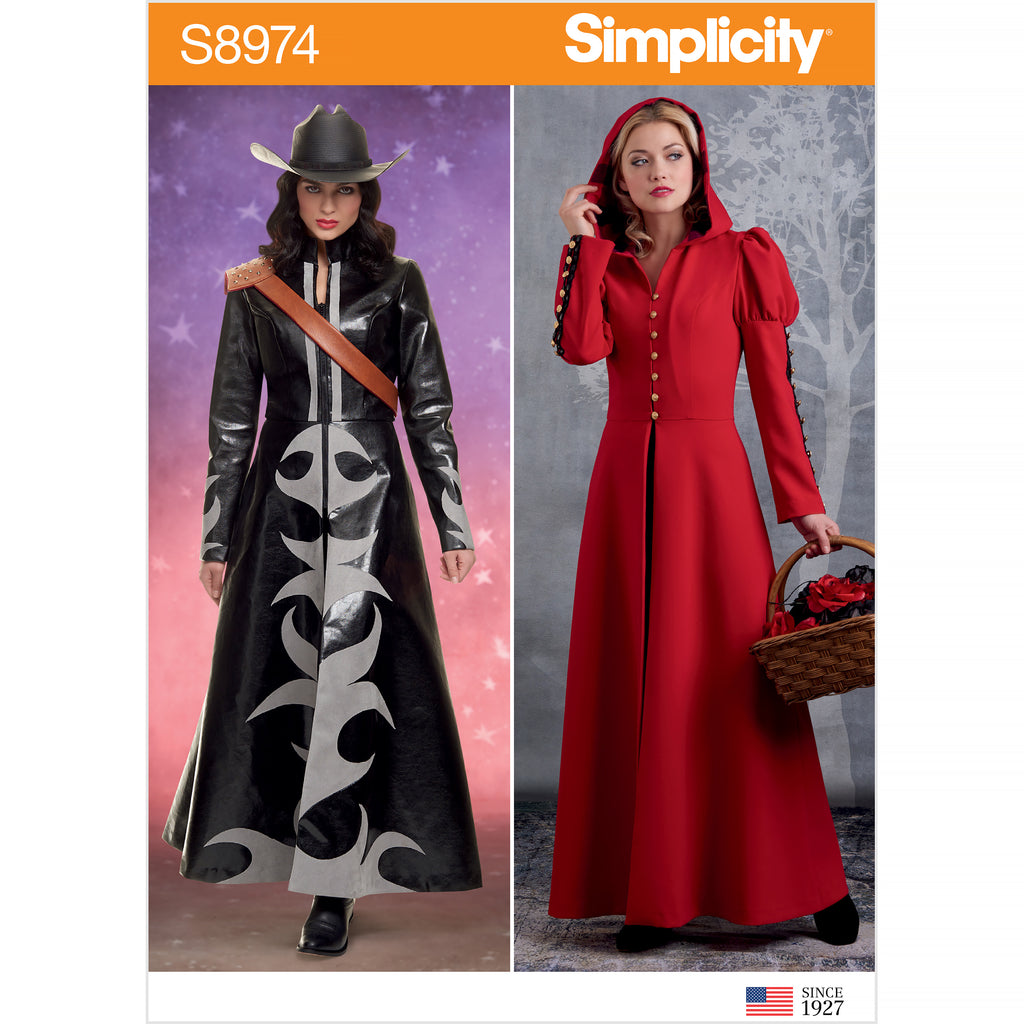 Simplicity Sewing Pattern R10544 / S9086 - Misses' Steampunk Costume Coats,  Size: H5 (6-8-10-12-14)