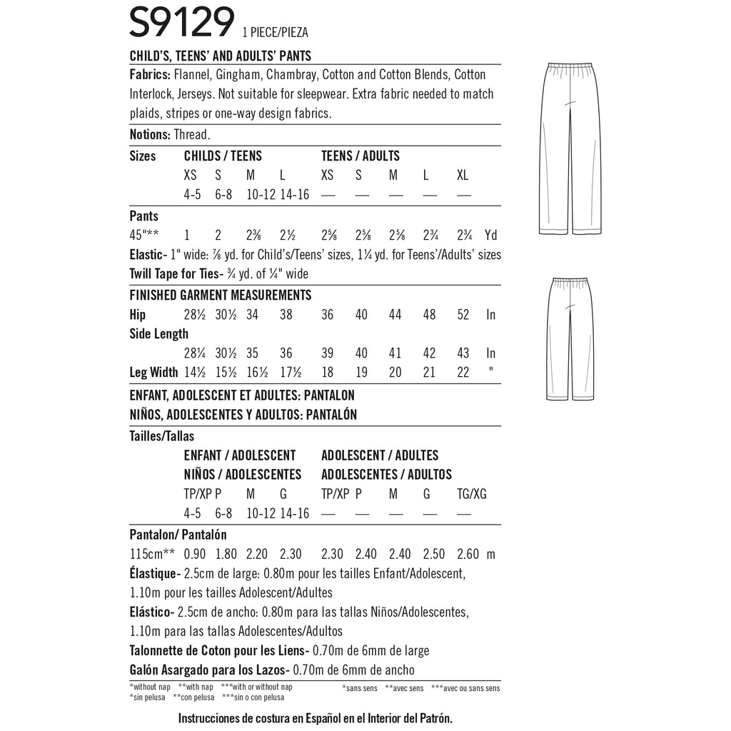 Simplicity Sewing Pattern S9129 - Unisex Sleepwear – My Sewing Box
