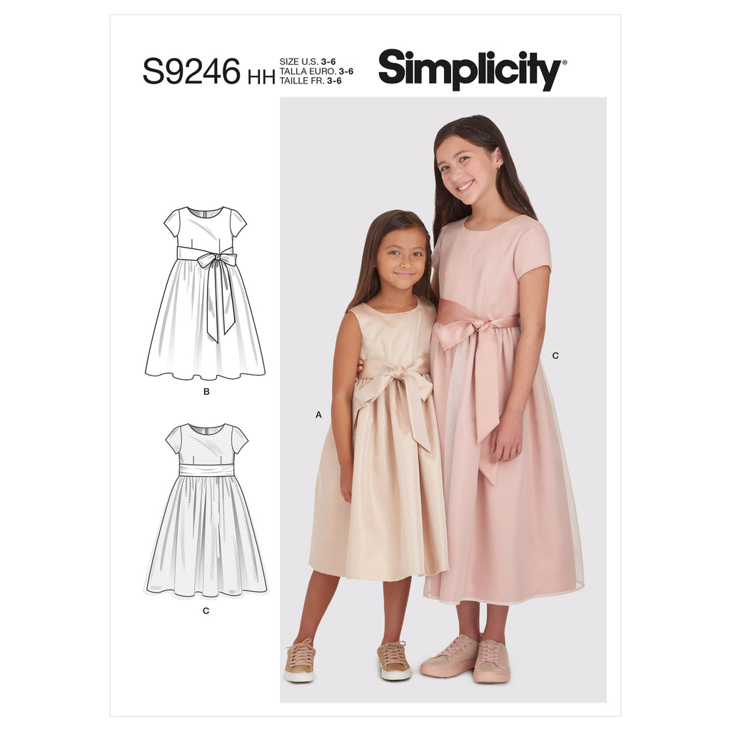 S9560, Children's and Girls' Dress, Top and Skirt