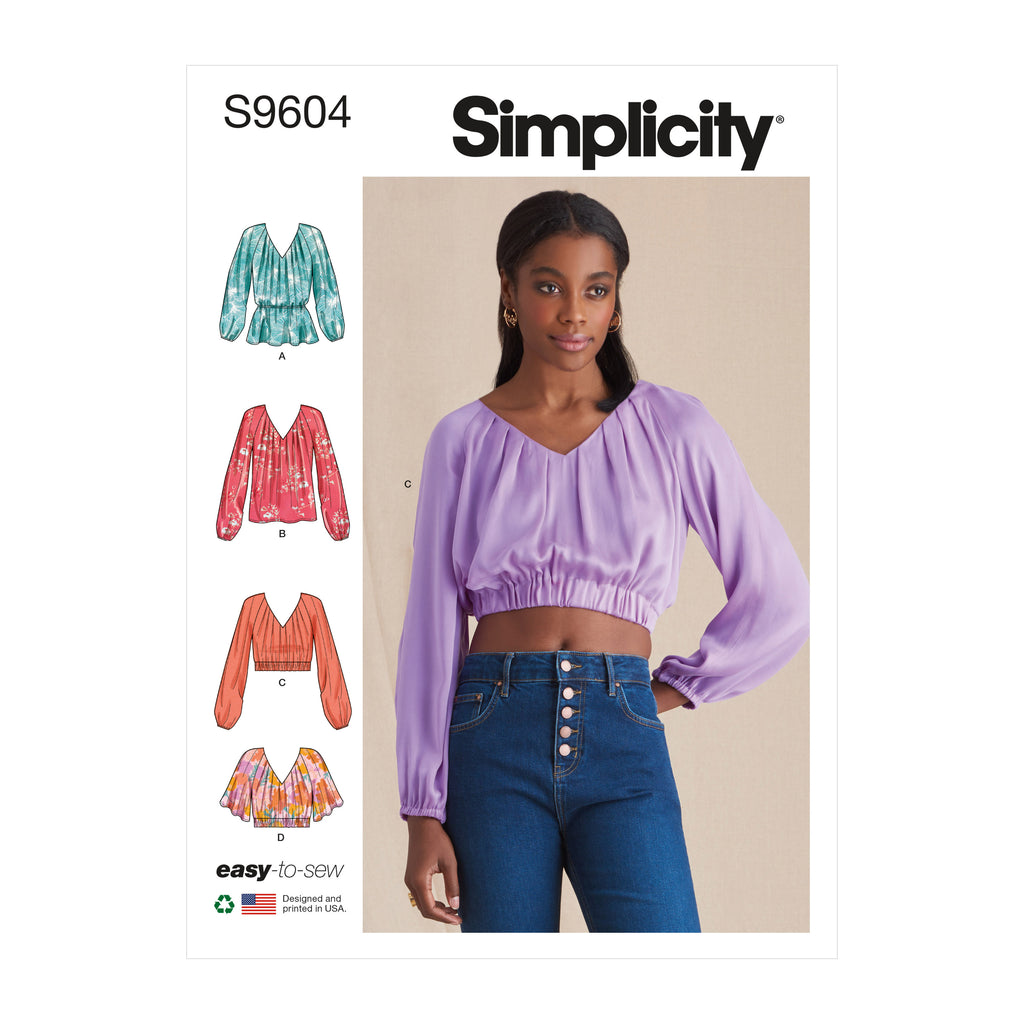 S9334 Women's Tops in two Lengths Sizes 20w-28w Simplicity Sewing