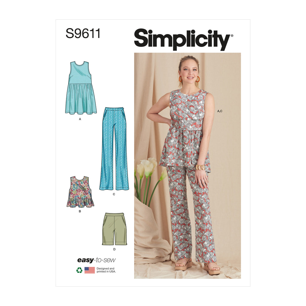 Simplicity Sports Separates Sewing Pattern S9620 (1X-5X)
