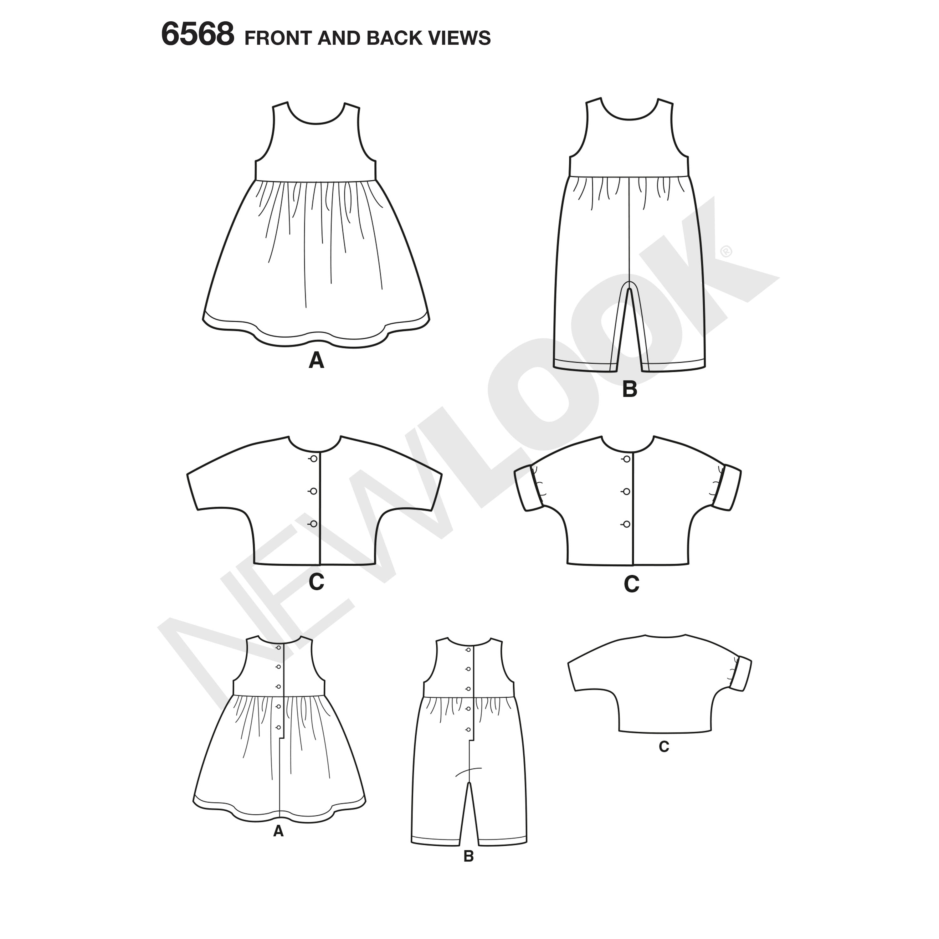 New Look Sewing Pattern 6568 - Babies' Dress, Romper and Jacket – My ...