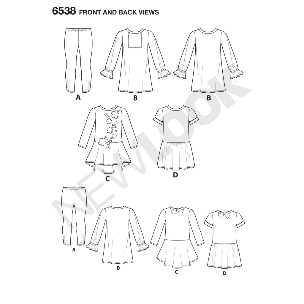 New Look Sewing Pattern 6538 - Child's Knit Leggings and Dresses – My ...