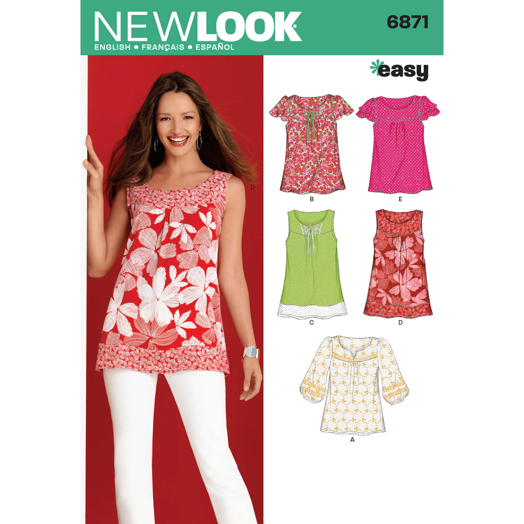 New Look Sewing Pattern 6871 - Misses Tops – My Sewing Box