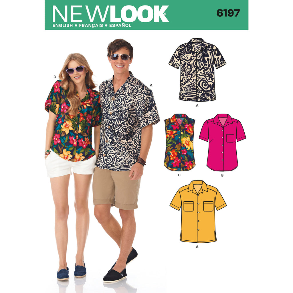 New Look Sewing Pattern 6197 - Misses' and Men's Shirts