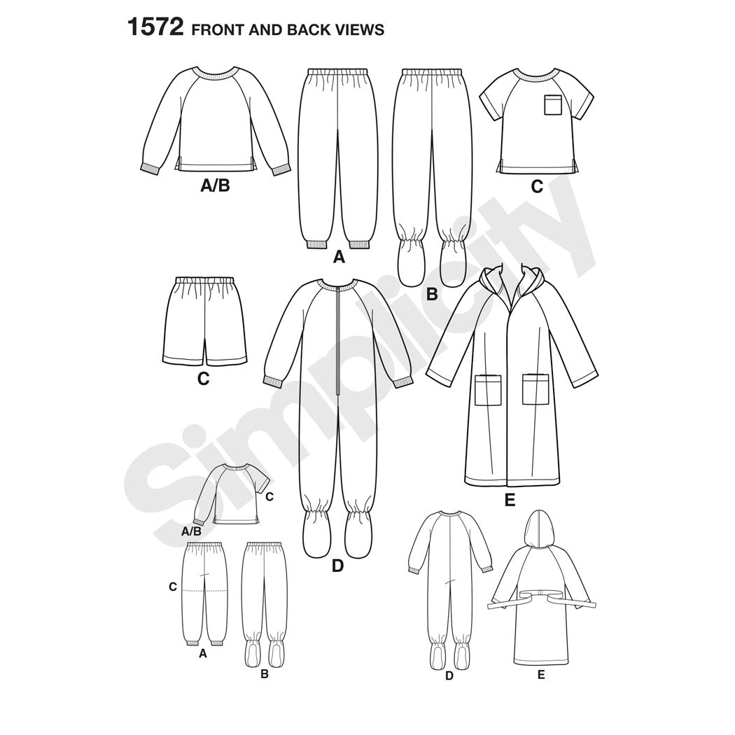 Simplicity 1572 - Toddlers' and Child's Sleepwear and Robe | Sewing ...