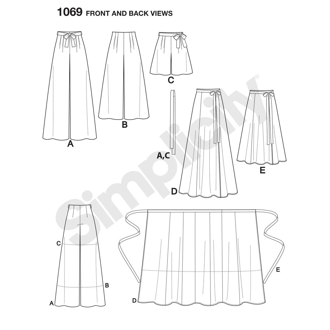 Simplicity 1069 - Women's Wide Leg Trousers or Shorts & Skirts | Sewing ...