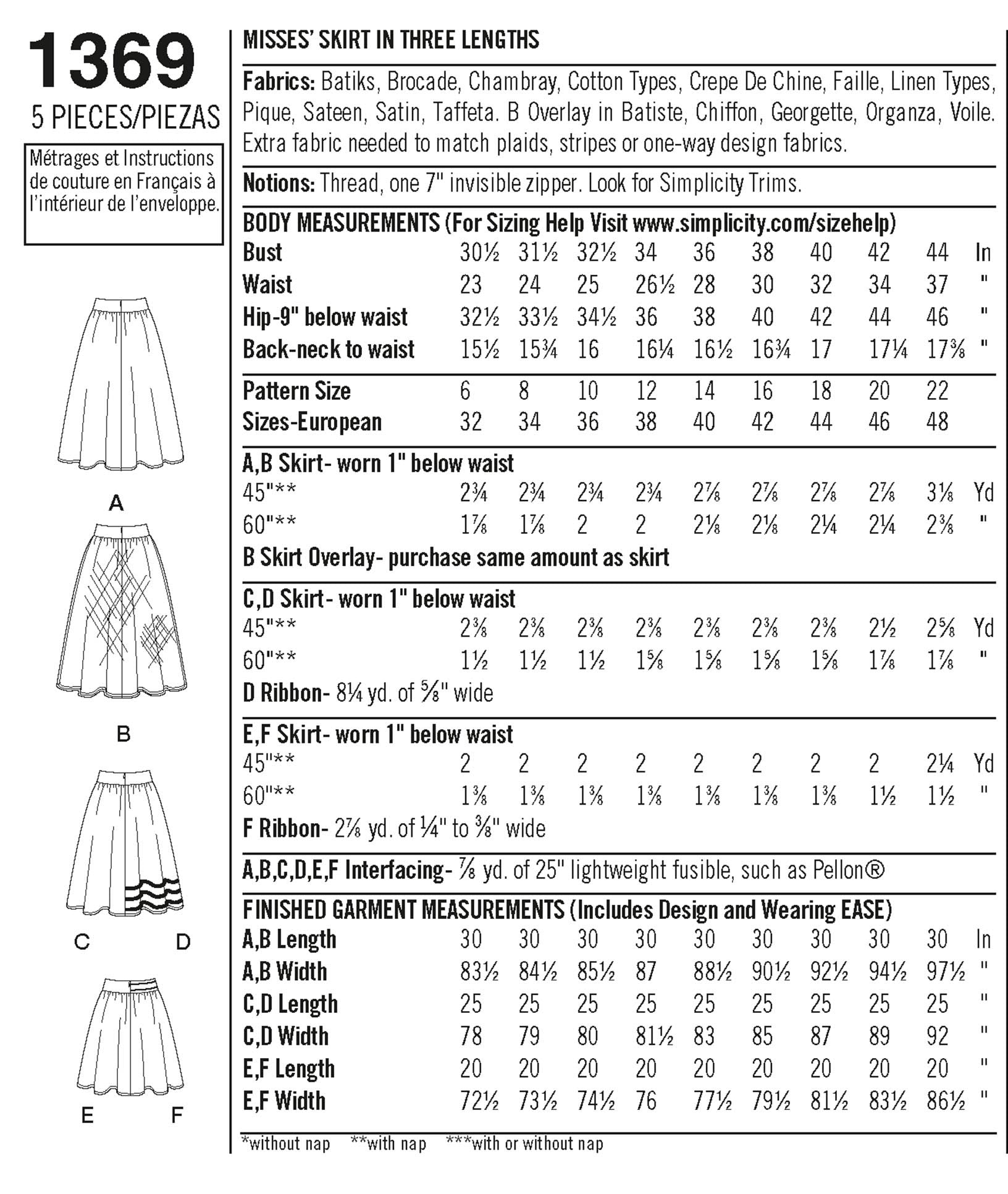 Simplicity 1369 - Women's Skirts in Three Lengths | Sewing Patterns ...