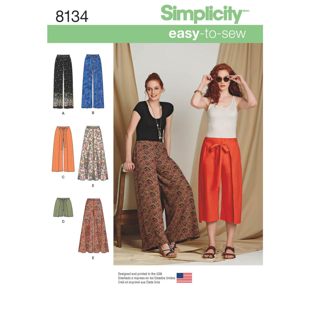 Simplicity Sewing Pattern 8134 - Women's Easy-to-Sew Trousers and Shorts