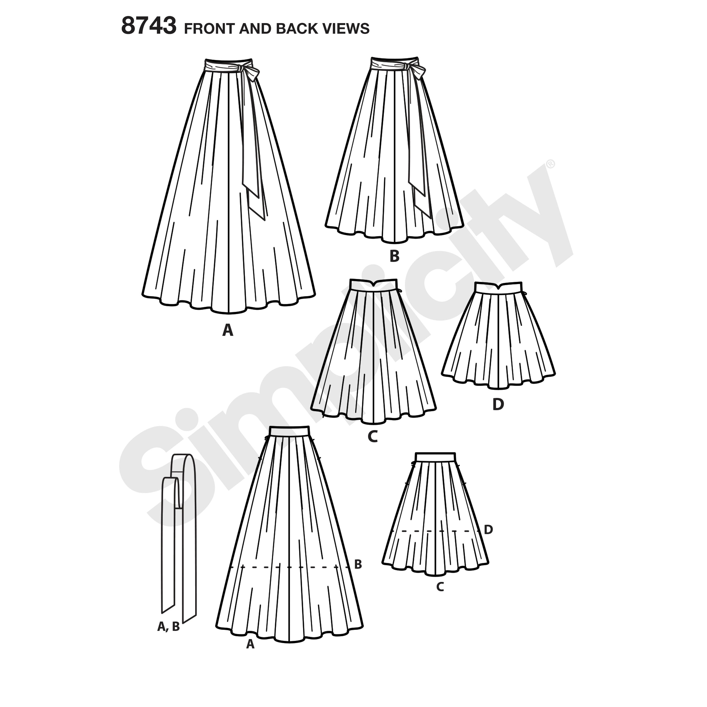 Simplicity 8743 - Women's Pleated Skirts | Sewing Pattern – My Sewing Box