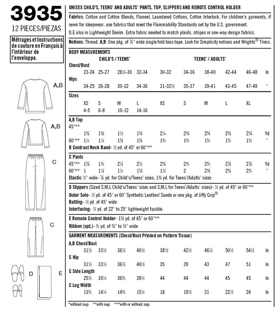 Simplicity 3935 - Women's/Men/Child Sleepwear | Sewing Patterns – My ...